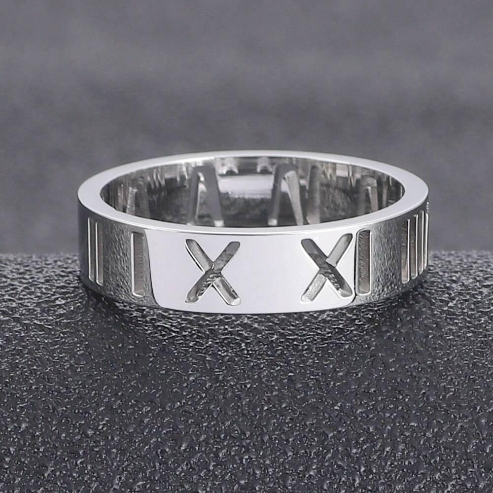 Niche Diamond-Set Titanium Steel Couple Ring - High-End Luxury Jewelry