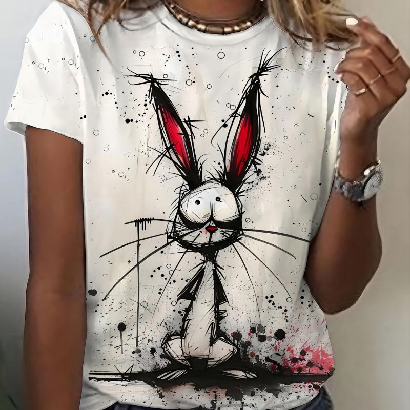 Printed pattern design women s round neck T-shirt S