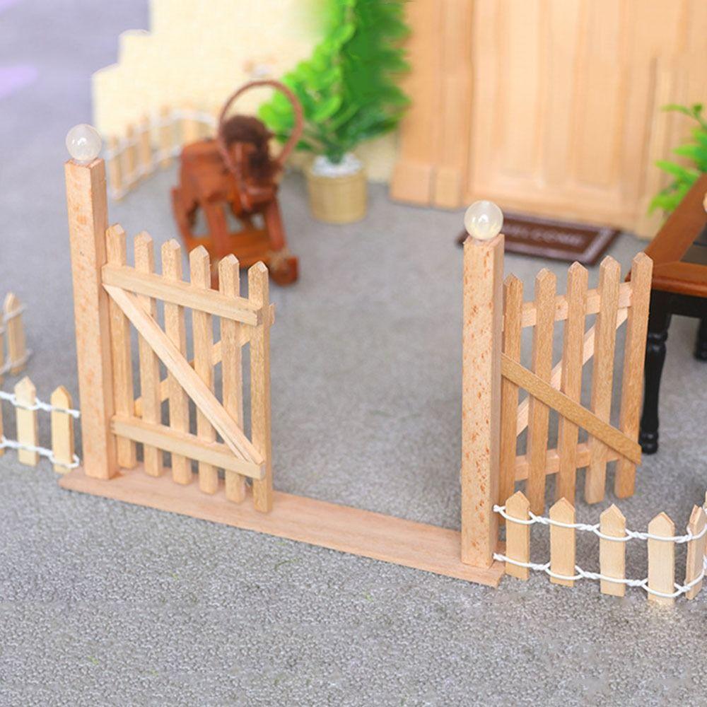1:12 Scale Dollhouse Fence Door Decoration Toy Dolls House Garden Furniture  for Fairy Garden