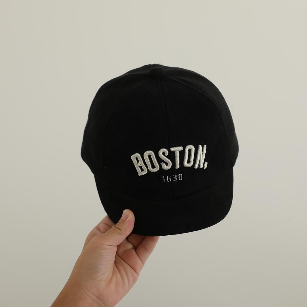 Korean Letter BOSTON Baby Baseball Cap Adjustable Embroidered Peaked Hat For Infant Autumn Soft Cotton Kids Boy Girl Sun Hats