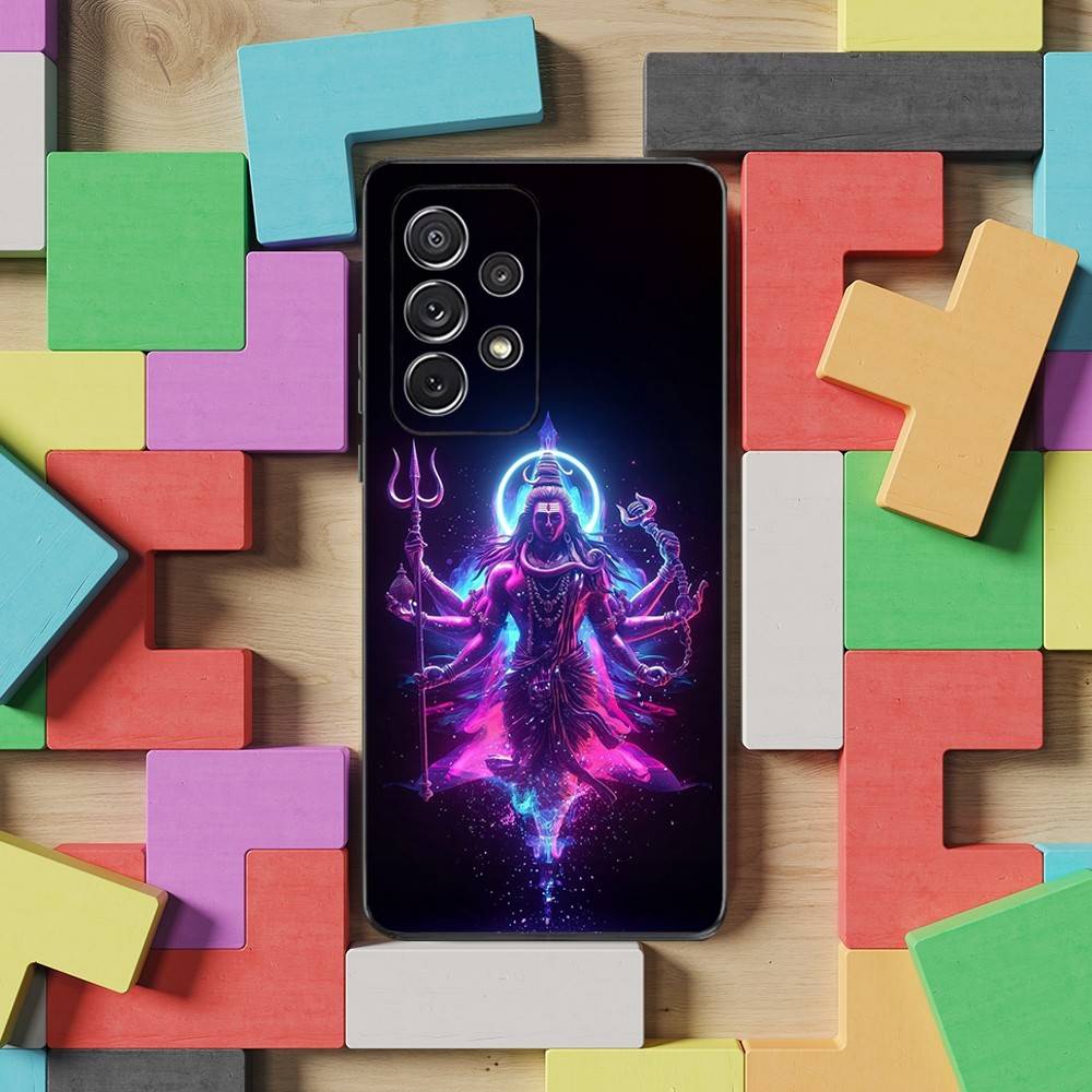 India Mythology Lord Shiva Case For Samsung S23,S25,S20,S10,S9,S21,S24,S22,Ultra,FE,Plus,Lite,Soft Silicone Black