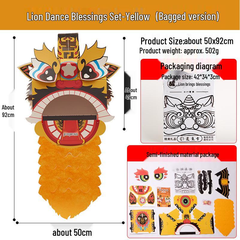 Year of the Horse Handmade Lion Dance DIY Kit for Kids: Awaken the Lion and Send Blessings