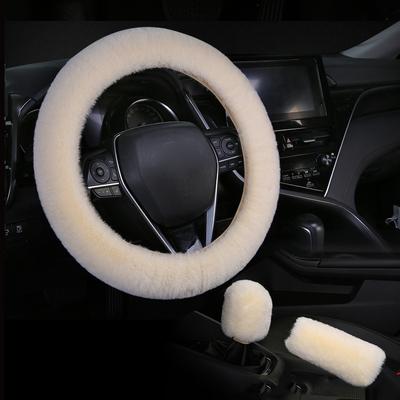 Universal Steering-wheel Plush Car Steering Wheel Covers Winter Faux Fur Hand Brake&Gear Cover 3 Pcs/ Set Car