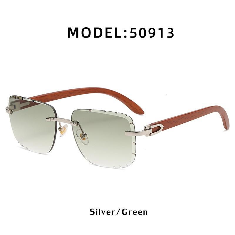 Modne Pudełko Okulary Przeciwsłoneczne Damska Moda Bezramkowe Przycięte Okulary Przeciwsłoneczne Damski Trend