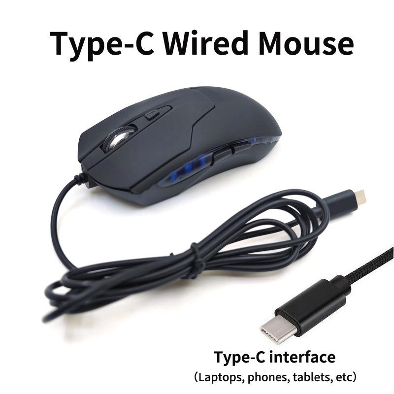 

Type-C Wired Gaming Mouse with LED for Mobile & Laptop Black USB