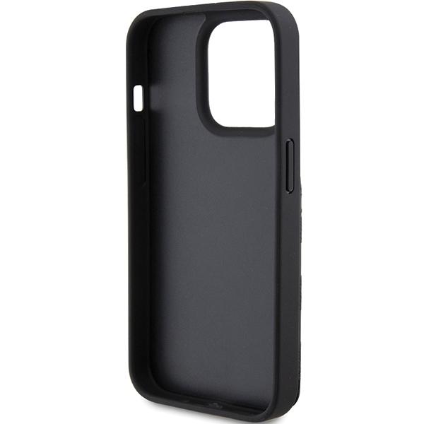 Karl Lagerfeld Klhcp15Lsakcnsck Iphone 15 Pro 6.1 Czarny/Black Hardcase Saffiano Przegródki Na Karty I Podstawka Monogram Choupette