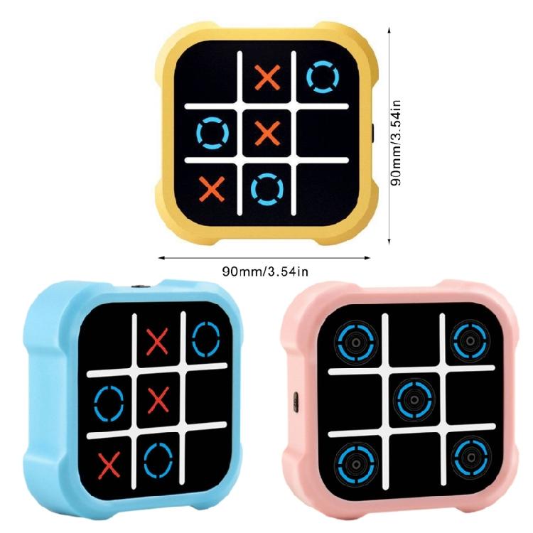 Educational Game, Electronic 4 In 1 Handheld Puzzle Game Toy Travel Noughts and Crosses Game Board Game for Kids Adults
