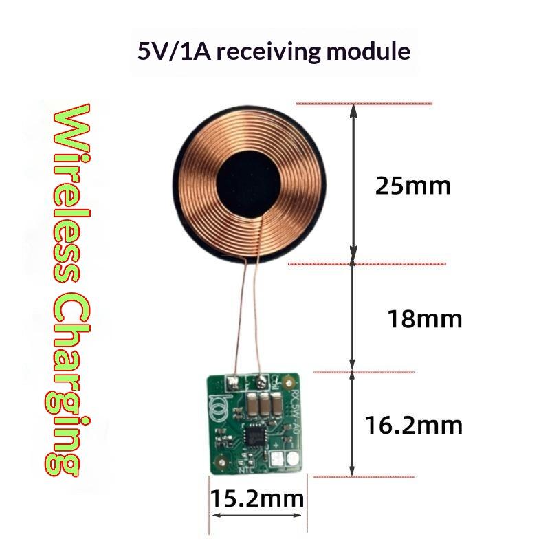 Wireless Charger Transmitter Receiver Module 5V 1A Fast Charge Circuit Board for Compatible DIY Project Development