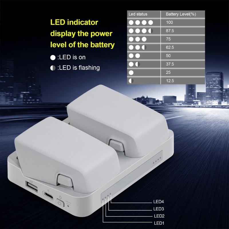 Double Battery Charger Battery Charging Dock For FLIP Battery With Space Saving Design And Intelligent Chip Monitoring