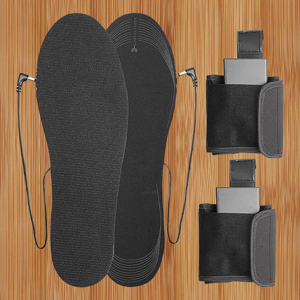 Electric Foot Warmers with Battery Box Winter Heating Insoles Washable Outdoor Thermal Insoles for Outdoor Sports