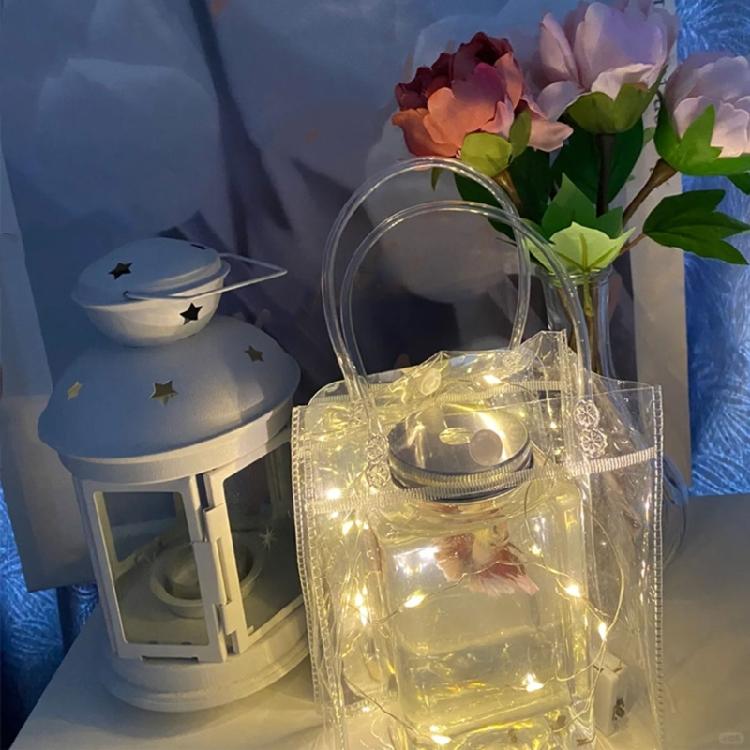 Clear PVC Gift Bag with Handle Reusabled Transparnt Gift Wrap/Shopping Bag