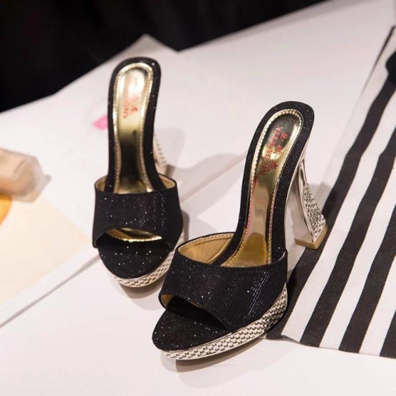 

Мода 2024Бренд Модная обувь Женские Летние Шлепанцы ПУ Однотонные Уличные Слайды Мелкий Тонкий Каблук Сандалии Девочки Вечерняя обувь 38