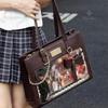 Damen Mode Schleife Ita Tasche Modische Tragetasche Süßes Mädchen Transparente Umhängetasche Lolita Umhängetasche DIY Display Abzeichen Handtaschen