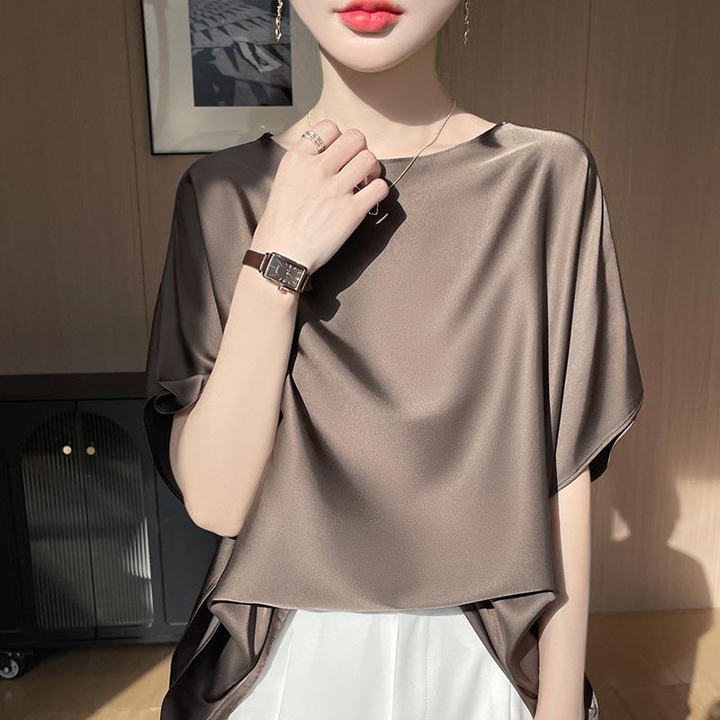 

2025 Summer New Chinese Round Neck Ice Silk Loose Top Vest XL