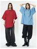 Louvre Spring Oversized Basic Solid Color Drop Shoulder T-shirt for Women
