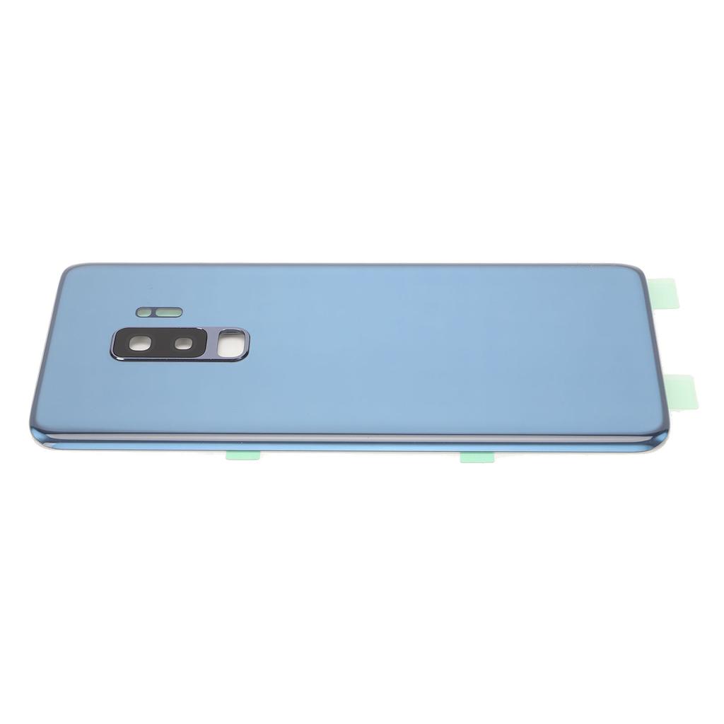Battery Back Glass Cover Replacement Rear Door Housing with Pre Installed Camera Lens Tape for Galaxy S9+ Plus G965 Blue