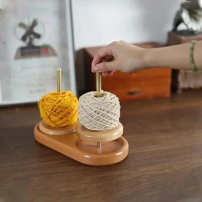 Soporte de madera para hilo, herramientas para tejer, hilar, accesorios de crochet para principiantes, soporte para carrete de hilo de coser, soporte para bobinador de bolas de lana, herramienta