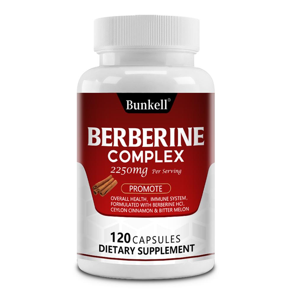 Bunkell Berberine Complex Dietary Supplement, 2250mg, 120 Capsules