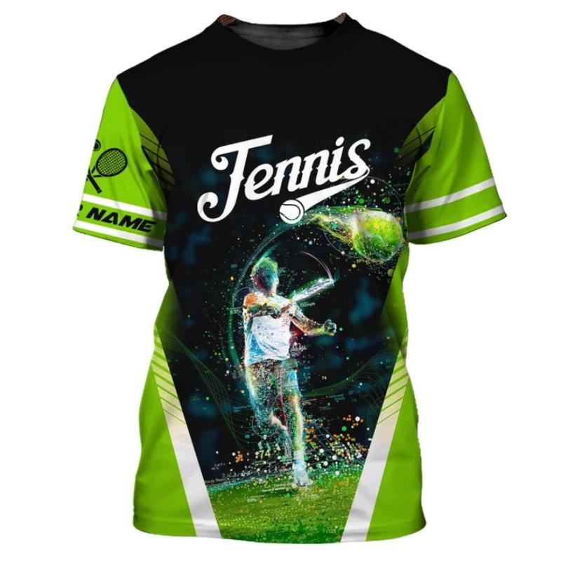 Anpassad Namn Tennis T-shirt För Män Kvinnor Heltryck Kortärmad Tennis Sport T-shirts Ny In Casual Oversized Gym T-shirt Toppar