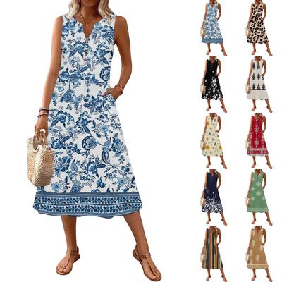 Women's Fashionable Casual Retro Printed Dress