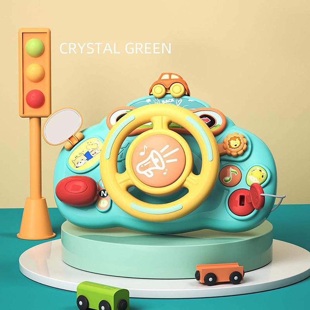 Children's Multifunctional Steering Wheel Puzzle Toy, Early Education Puzzle Sound And Light Busy Board Toy