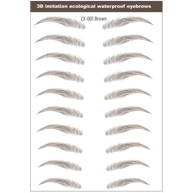 Zhengxiang 2025 Waterproof 6D Eyebrow Stickers - Realistic, Easy Makeup for a European, American, and Korean Style.