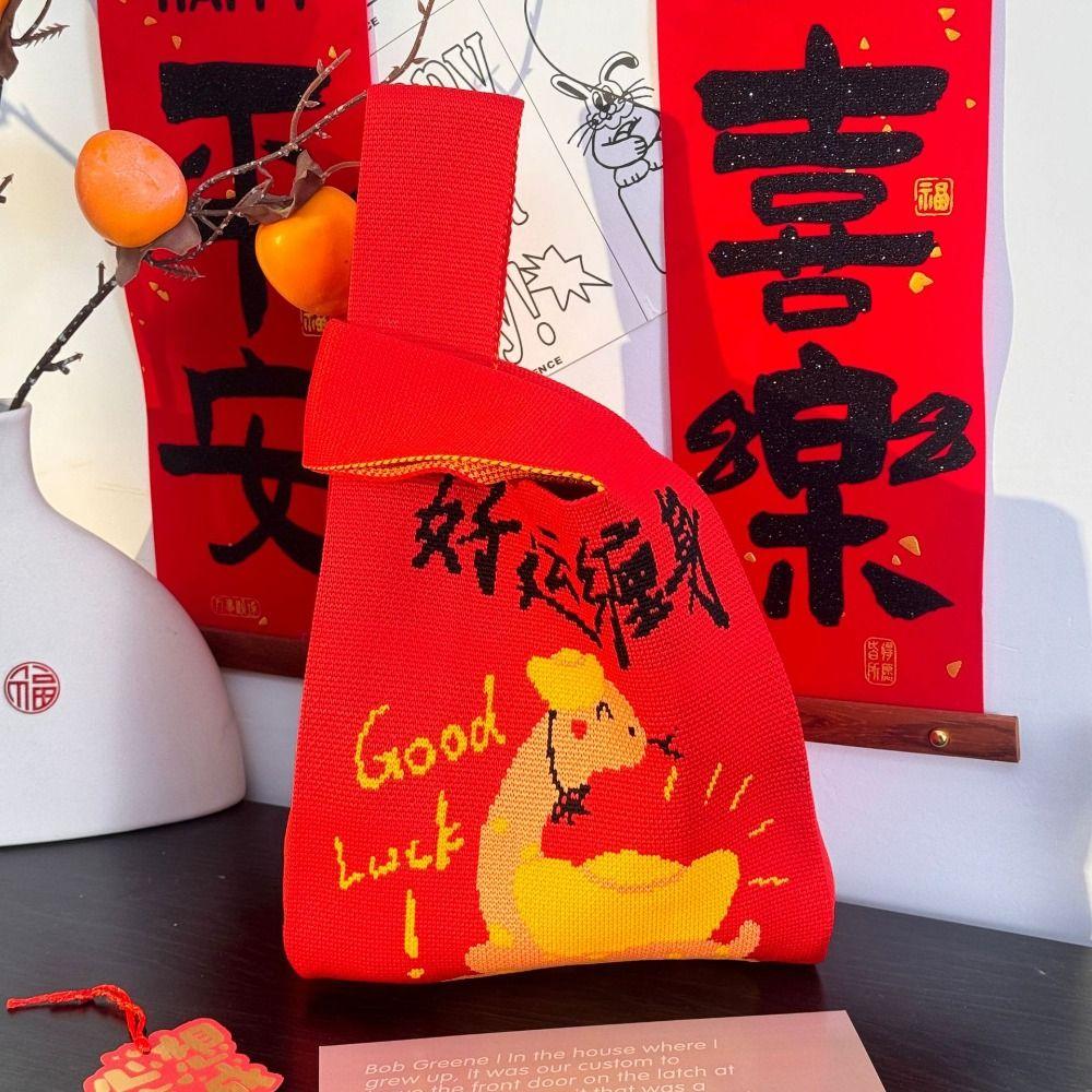 Year of Snake 2025 New Year Gift Bag Red Wrist Tote Bag Spring Festival Gift Bag  Company Party