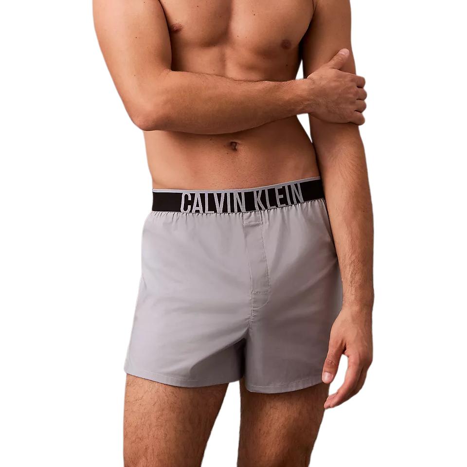 Calvin Klein Minimalist Comfortable Versatile Fitted Woven Boxer Briefs Men underwear Fog-Gray NM2573-060
