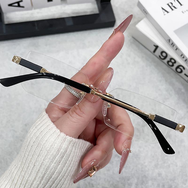 Vintage Square Sunglasses For Women Men Rectangle Sun Glasses Female Frameless Eyewear Oculos De Sol for Male Female Eyeglasses