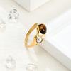 Retro Pearl Natural Stone Ring, Female Niche Popular Stainless Steel Color-plated Ring Jewelry