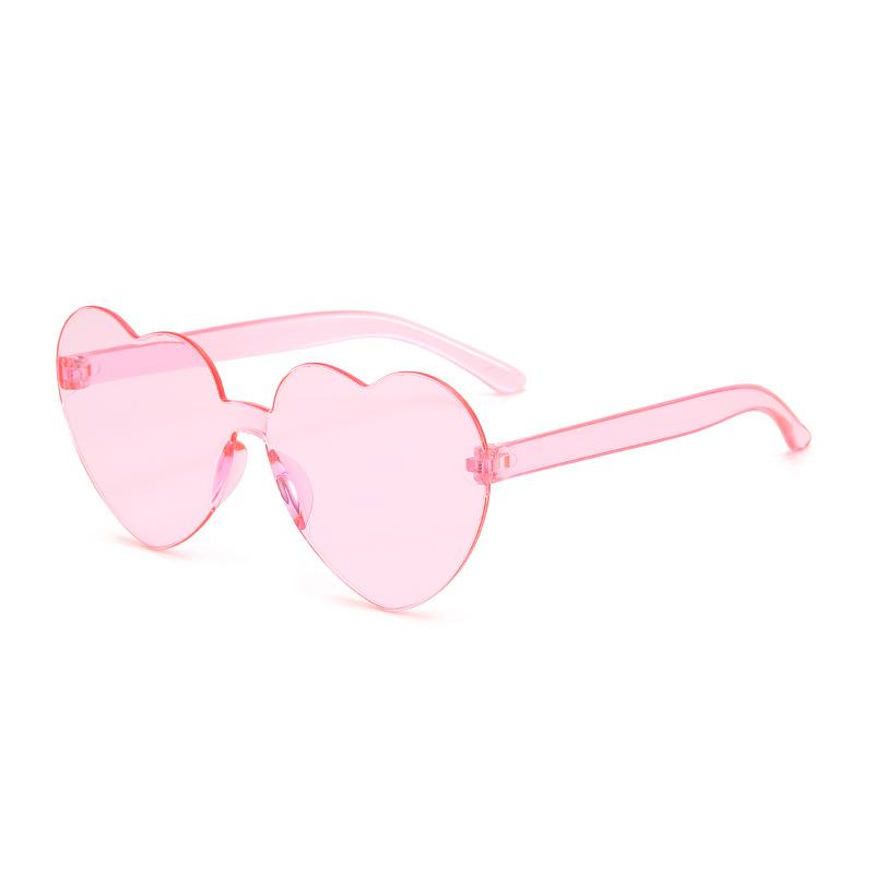 Heart-Shaped Sunglasses Kids Girl Boy Jelly Colored Love Sunglasses Children Pc Lens For Summer Beach Outdoor Activities