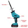 110-220v Cordless Electric Reciprocating Saw With Blades Variable Speed Metal Wood Cutter Tool 13000mAh