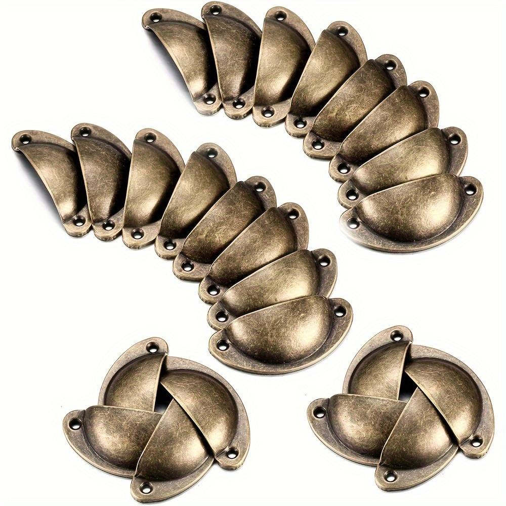 24pcs Antique Brass Drawer Knobs, Antique Brass Cabinet Pulls, Vintage Cup Pull Knobs, for Cabinet, Wardrobe, Dresser Furniture Pulls, with Screws