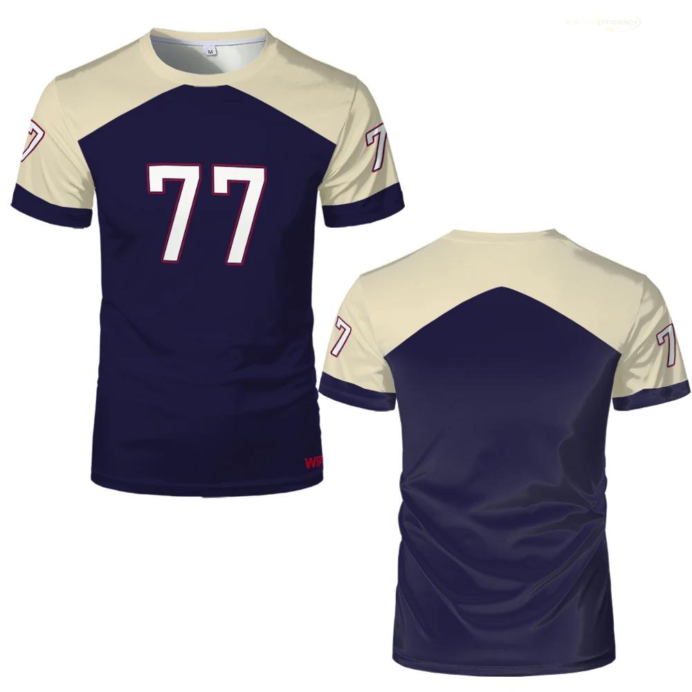 New Sports Leisure Jersey Men Fashion Simple Splicing 3D Print Streetwear WIFRU Quick-drying Custom Short Sleeve T-shirt