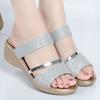 Real soft leather sandals soft platform 2025 new comfortable cool slippers mother summer versatile fashion wedge heel women's shoes