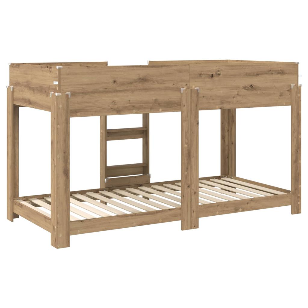 Bunk Bed for Kids Artisan Oak Finish 80 x 200 cm Particleboard