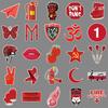 52 Red Cartoon Doodle Personalized Suitcase Suitcase Scooter Car Mobile Phone Waterproof Decorative Stickers