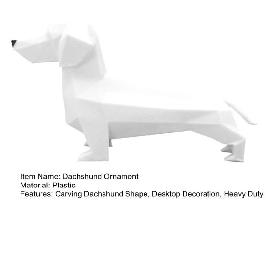 Carving Dachshund Figurine Geometric Dog Statue Animal Sculpture Home Office Desktop Bookshelf Decoration Ornament