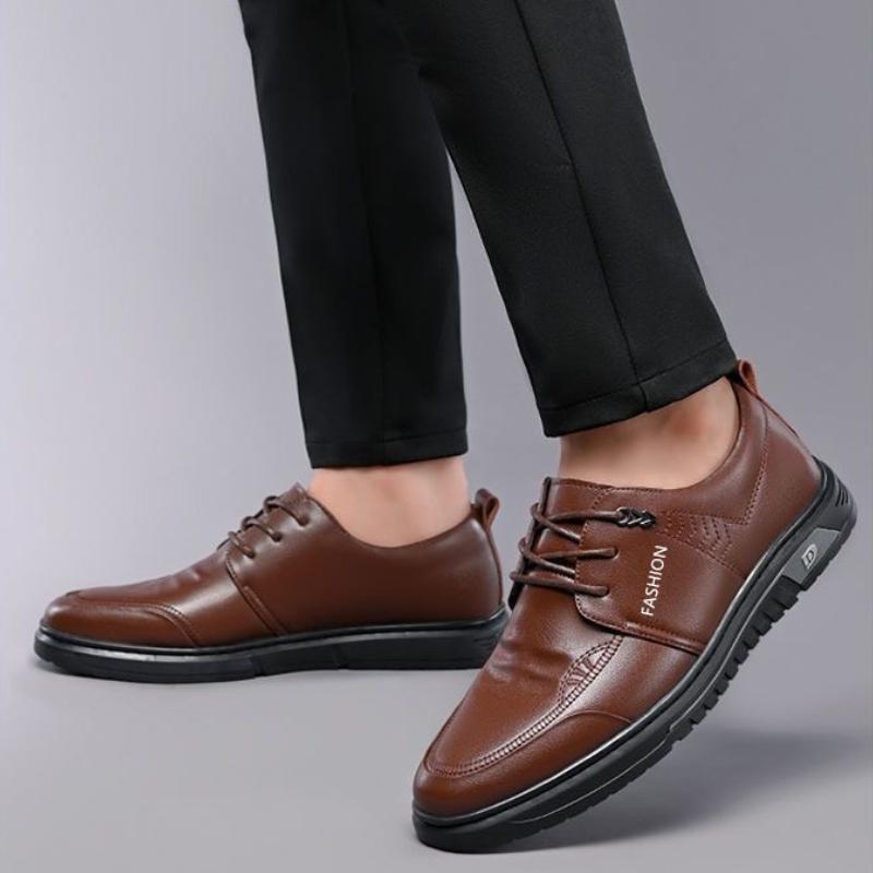 Brand Men Leather Shoes Platform Lace Up Casuals British Style Business Social Formal Shoes for Men Zapatos De Cuero Para Hombre