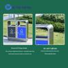 Blue Whale Environmental 3-Compartment Stainless Steel Recycling Bin