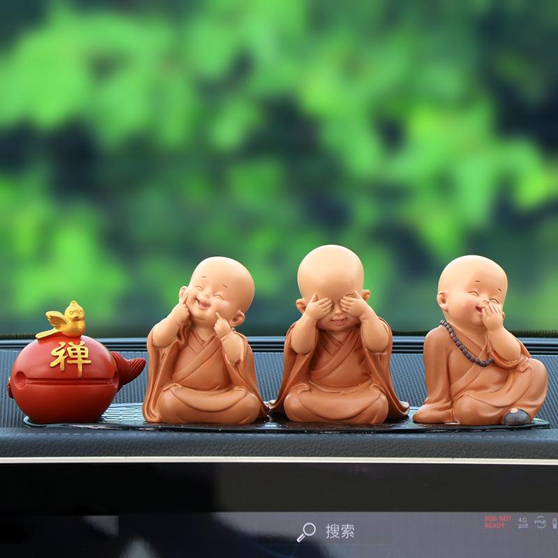 The  Ping An Little Monk Peaceful Little Monk Car Interior Decoration Buddha Zen Monastery Car Accories Str Relief M Driver S