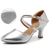 Women Dance Shoes Latin Party Tango Jazz Elegant Dancing Shoes Lace-up Suede Sole Closed Toe Microfiber Leather 7 Colors