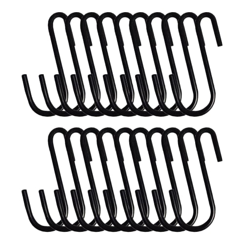 Aninako Stainless Steel S-Hooks, Pack of 20, 10kg Weight Capacity, Hanging S-Hooks for Storage In Closets, Kitchens, Bathrooms, Balconies, and Offices