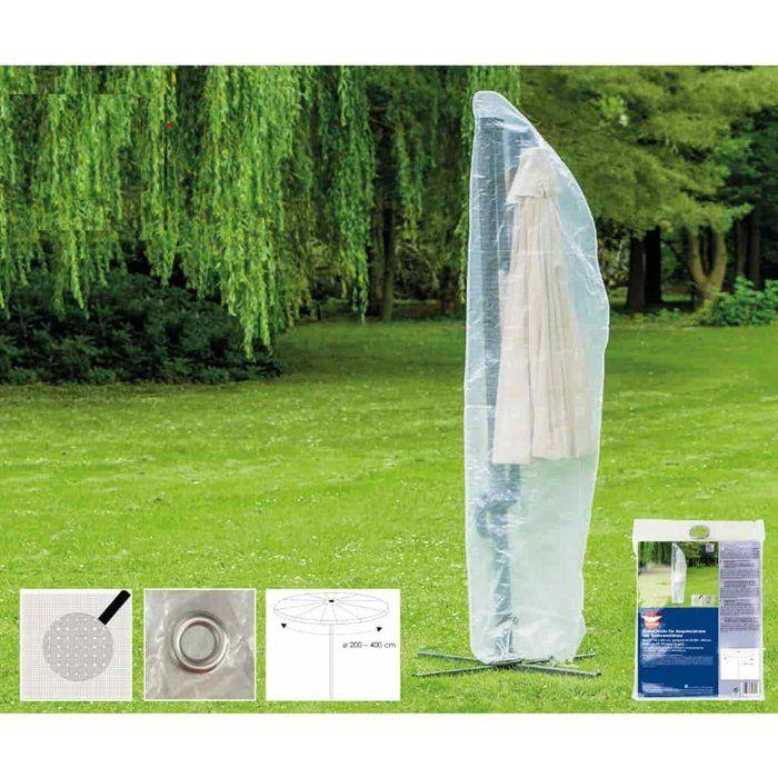 Housse de protection - BONI-SHOP® - Parasol déporté - Transparent - Résistant aux intempéries - 265x40/70/50 cm