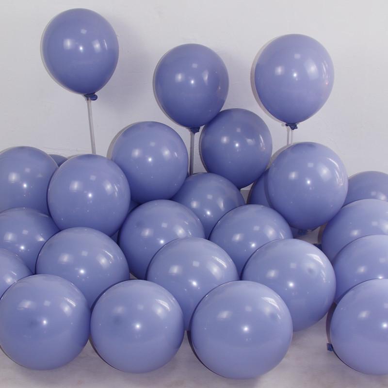 10-Inch Thickened Latex Blue & Chrome Metal Decorative Balloon Set