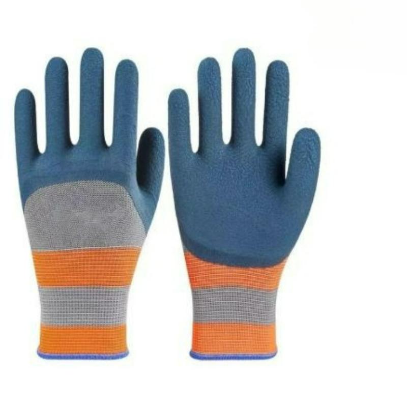 1 Pair Garden Gloves Breathable Waterproof Puncture-Resistant Hard-wearing Latex Coated Gardening Gloves