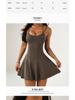 Women's Sleeveless Sports Yoga Dress with Pocket & Pleated Skirt - Anti-Exposure, Two-Piece Look for Running & Tennis
