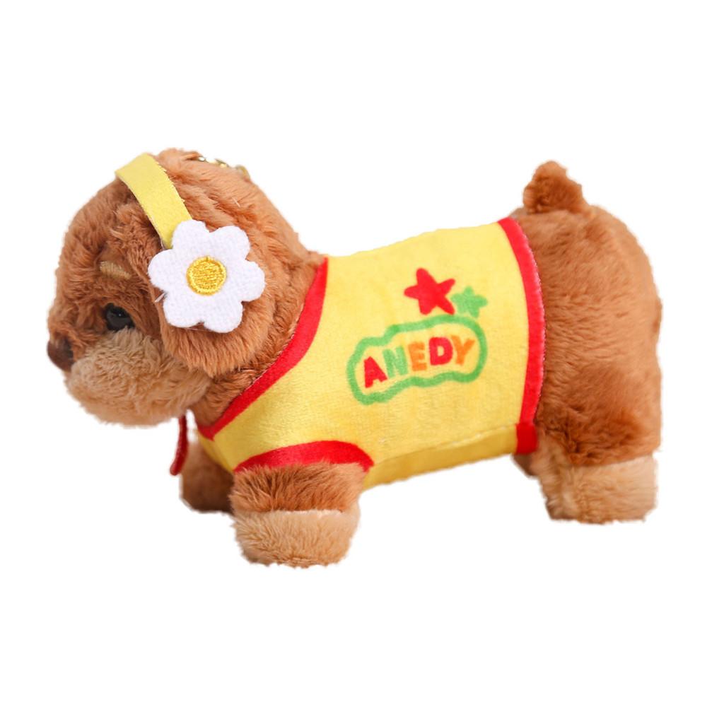 Plush Dachshund Dog Keychain With Tie Design For Girls Bag Decoration And Gift