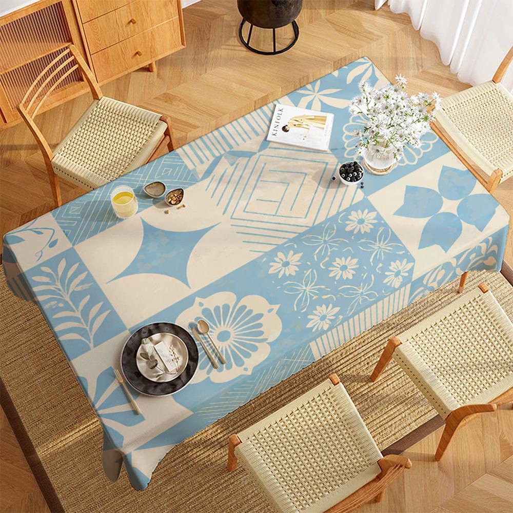 Floral Geometric Polyester 2D Flat Printed Room Decor Picnic Blanket Camping Table Cover Party Supplies Table Covers For Dining