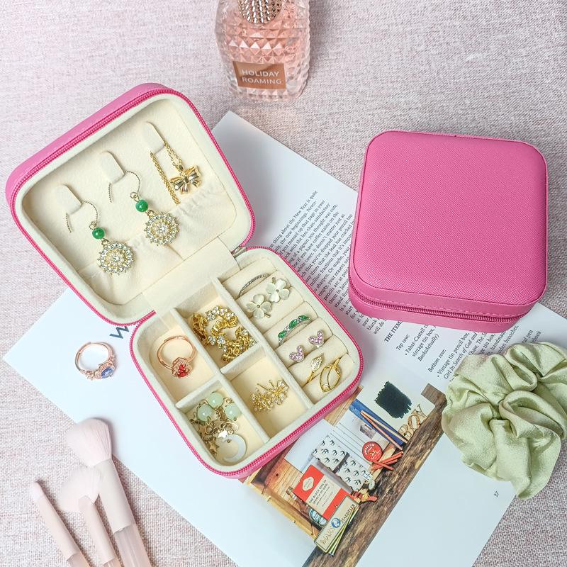 Compact Travel Jewelry Organizer for Ear Studs, Rings, Necklaces, Earrings, and Bracelets